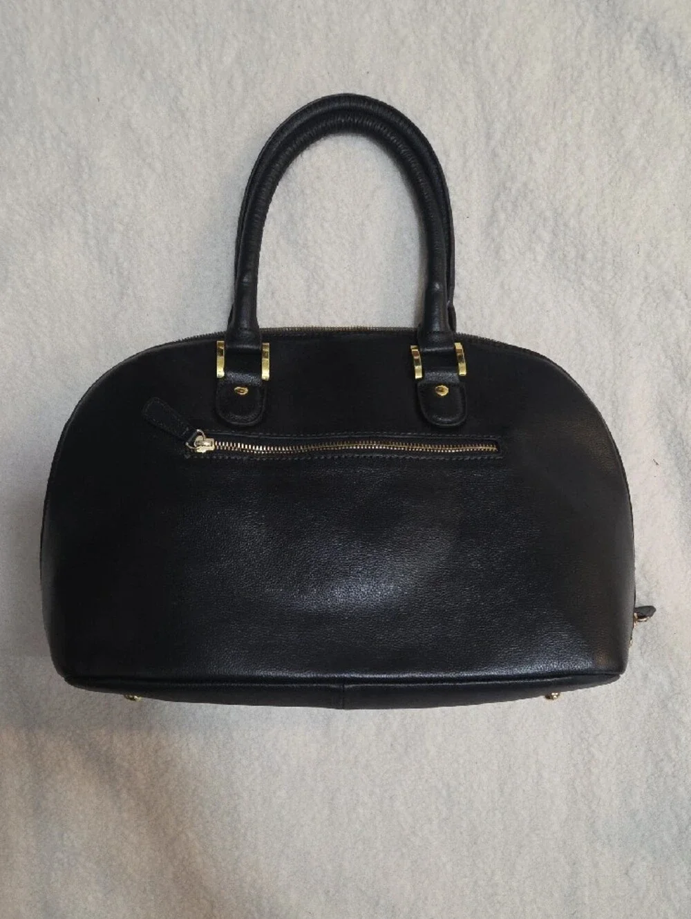 Joy And Iman Purse Black Dome Satchel with Gold Accents